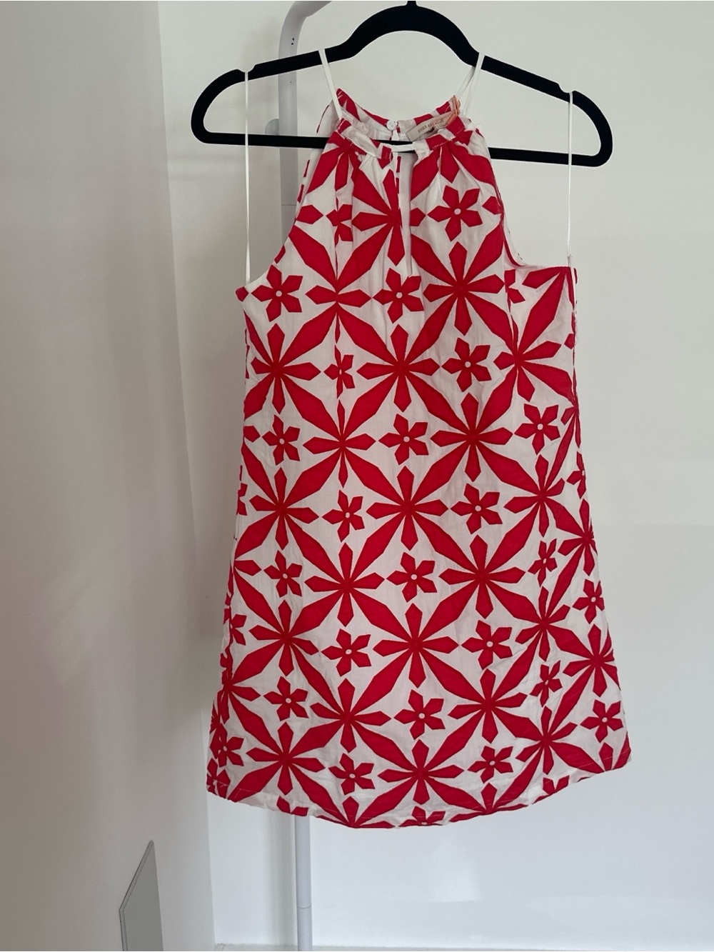 NWT Skies Are Blue Red & White Floral Halter Dress